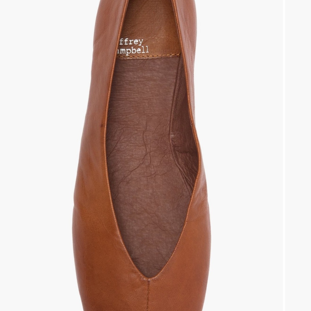 Jeffrey Campbell Fathom Flat  Women's Tan Leather Flats (no box) worn once.